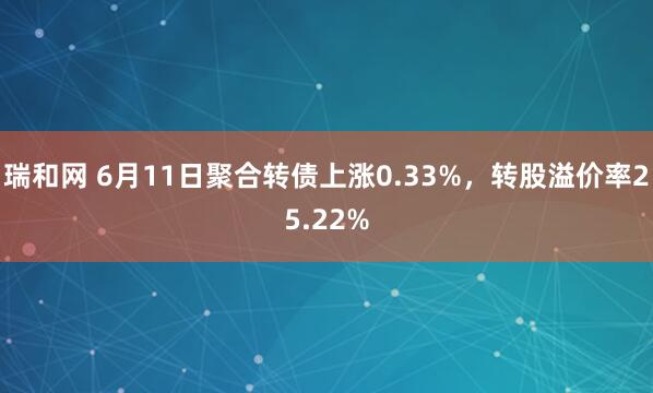 瑞和网 6月11日聚合转债上涨0.33%，转股溢价率25.22%